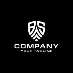 BS shield letter logo design template.