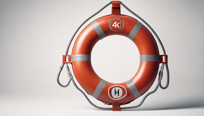 lifebuoy, isolated white background. copy space for text
