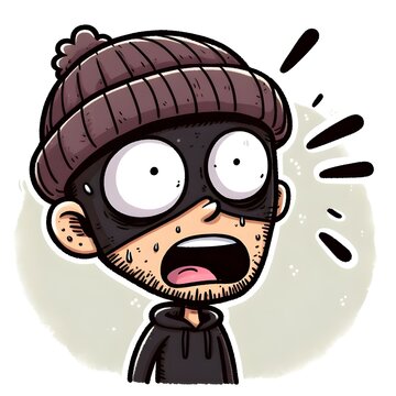 Shocked robber or surprized burglar