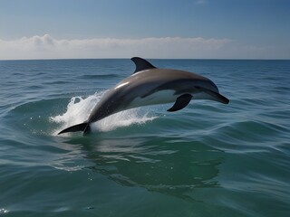 Dolphins frolicking in the sea,generative AI
