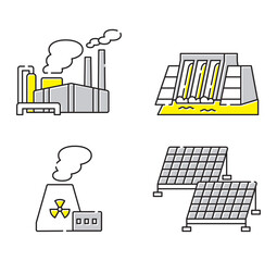 エネルギー　発電所　アイコン　