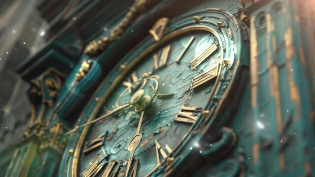 old clock illustration. seamless looping overlay 4k virtual video animation background