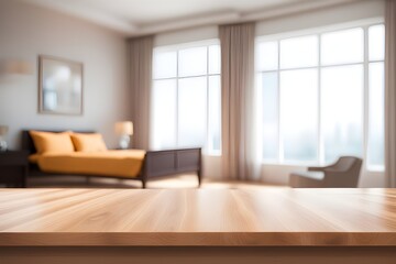Fototapeta premium empty table in bedroom 