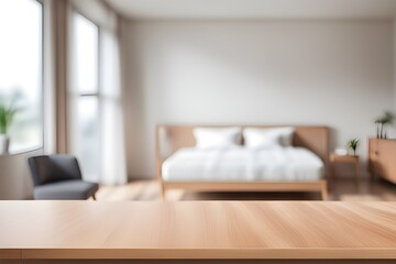 empty table in bedroom 