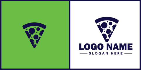 pizza slice icon logo restaurant fast food cafe silhouette vector logo