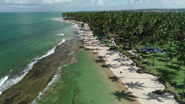 Aerial view of Carneiros Beach - Tamandar&eacute;, Pernambuco, Brazil