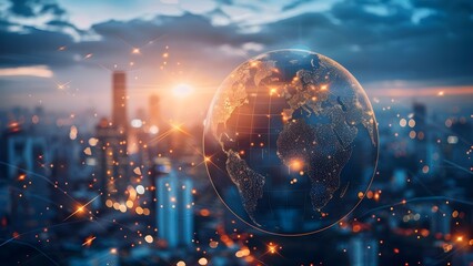 Visualizing global growth in digital banking fintech services . Concept Fintech, Digital Banking, Global Growth, Financial Technology, Services