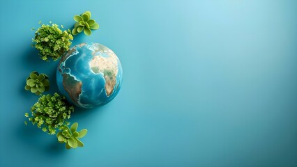 Eco-conscious Paper Earth Model on Flat Background with Copy Space. Concept Environmental Awareness, Sustainable Practices, Paper Craft, Earth Day, Minimalist Design