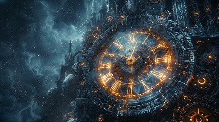 Eternal Clock: Time's Fusion of Old and New