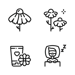 Icon set of flower. Editable vector pictograms isolated on a white background.