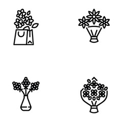 Fototapeta premium Icon set of flower. Editable vector pictograms isolated on a white background.