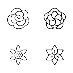 Icon set of flower. Editable vector pictograms isolated on a white background.
