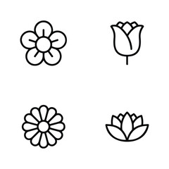 Icon set of flower. Editable vector pictograms isolated on a white background.