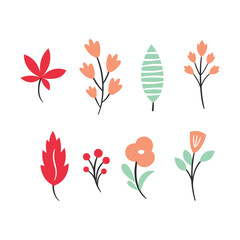 Icon set of flower. Editable vector pictograms isolated on a white background.