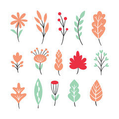 Icon set of flower. Editable vector pictograms isolated on a white background.