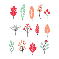Icon set of flower. Editable vector pictograms isolated on a white background.