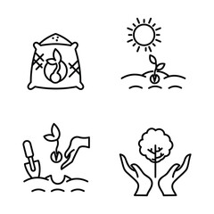Icon set of flower. Editable vector pictograms isolated on a white background.