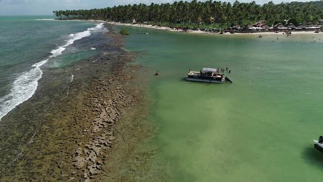 Aerial view of Carneiros Beach - Tamandar&eacute;, Pernambuco, Brazil