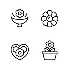 Icon set of flower. Editable vector pictograms isolated on a white background.