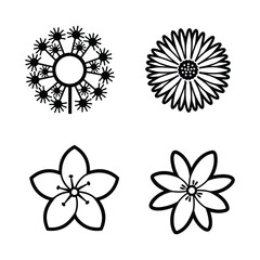 Icon set of flower. Editable vector pictograms isolated on a white background.