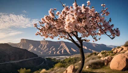 cherry blossom in the spring canyon panorama tree, spring, blossom, flower, nature, cherry, pink, 