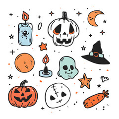 halloween pumpkins set