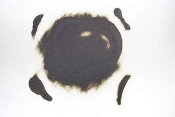 brown sand on white background