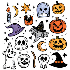 Fototapeta premium halloween pumpkins set