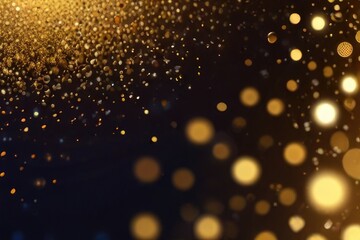 Fototapeta na wymiar Abstract glittering gold background with shiny glossy sparkles. Gold particles and sequins and light bokeh