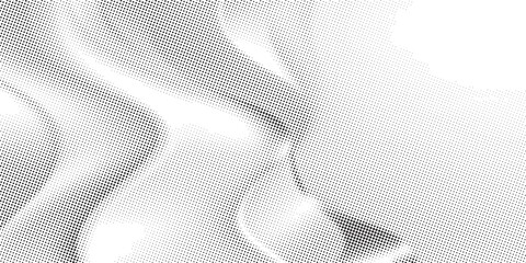 Dotted halftone waves. Abstract liquid shapes, wave effect dotted gradient texture waves isolated vector symbols set. Halftone graphic dots waves.