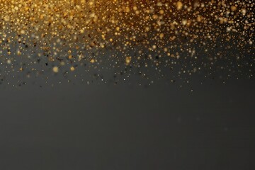 Abstract glittering gold background with shiny glossy sparkles. Gold particles and sequins and light bokeh