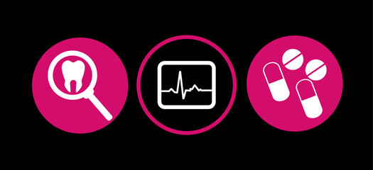2d illustration healthy tooth with pill