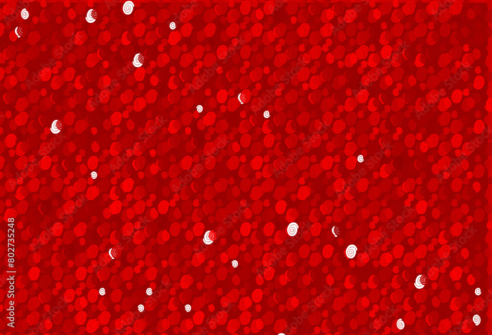 Poster light red vector template with bubble shapes.