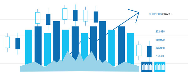2d illustration Stock market online business concept. business Graph 