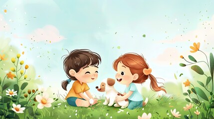 Greeting Card and Banner Design for Social Media or Educational Purpose of National Brother and Sister Day Background