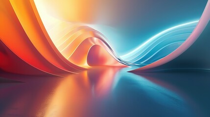 Fototapeta premium Digital abstract wave background, template for business banner, formal backdrop, abstract design element for tech, AI, data, audio, graphics, presentation, and more