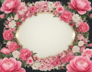pink roses frame