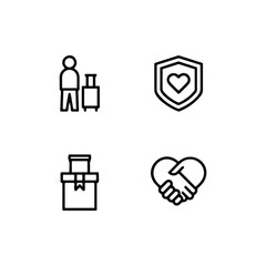 homeless outline icon set includes thin line donation, bunk bed, leftover, bridge, mittens, alcohol, food stall icons for report, presentation, diagram, web design