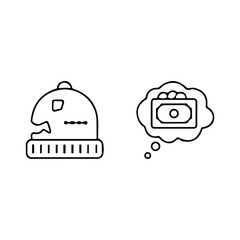 Fototapeta premium homeless outline icon set includes thin line donation, bunk bed, leftover, bridge, mittens, alcohol, food stall icons for report, presentation, diagram, web design