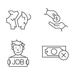 homeless outline icon set includes thin line donation, bunk bed, leftover, bridge, mittens, alcohol, food stall icons for report, presentation, diagram, web design