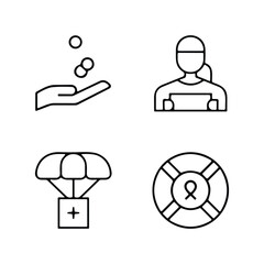 homeless outline icon set includes thin line donation, bunk bed, leftover, bridge, mittens, alcohol, food stall icons for report, presentation, diagram, web design
