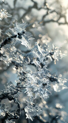 Enchanting Icy Crystals Blanketing the Landscape in a Frozen Winter Wonderland