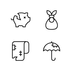 Fototapeta premium homeless outline icon set includes thin line donation, bunk bed, leftover, bridge, mittens, alcohol, food stall icons for report, presentation, diagram, web design