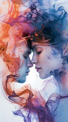 Eternal Embrace:A Watercolor Depiction of Deepened Amorous Connection