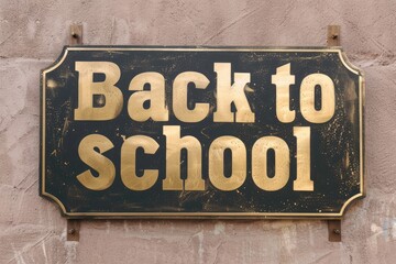 Vintage Back to School Sign on Wooden Surface