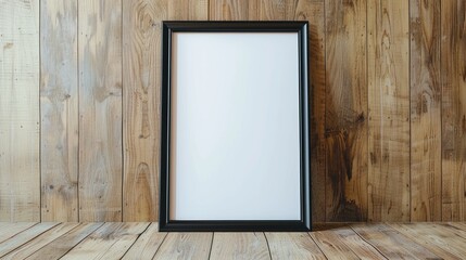 Blank Easel on Rustic Wooden Background