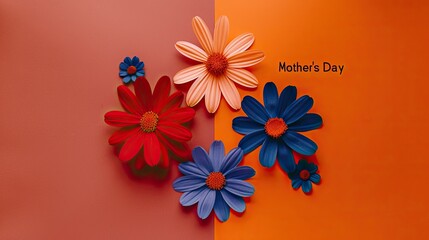 Vibrant Mother's Day Floral Flat Lay Composition