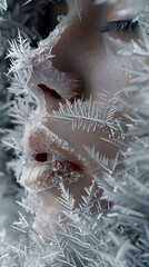 Frozen Shards of Icy Elegance - Captivating Macro Capture of Ice Crystal Formations in a Biting Winter Chill