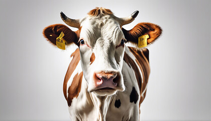 milk cow holstein, isolated white background
