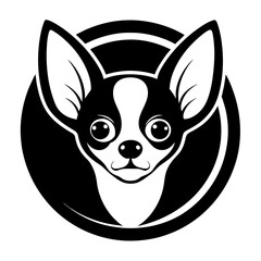Chihuahua head silhouette vector icon